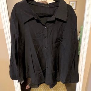 Shein basics black cotton blouse